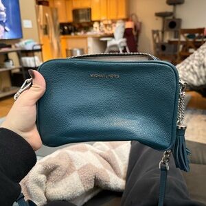 Michael Kors Deep Blue Leather Crossbody Bag